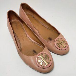 Tory Burch Pink Leather Baller Flat